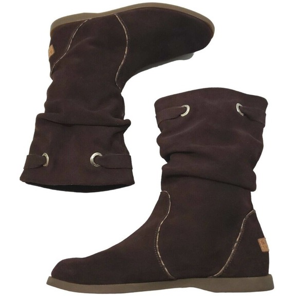 SPERRY Top Sider Boots Women's Size 7.5M LEATHER Upper Chocolate Brown. - Picture 1 of 15